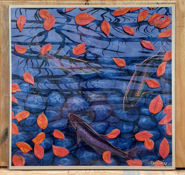 Blue Stream Red Leaves
