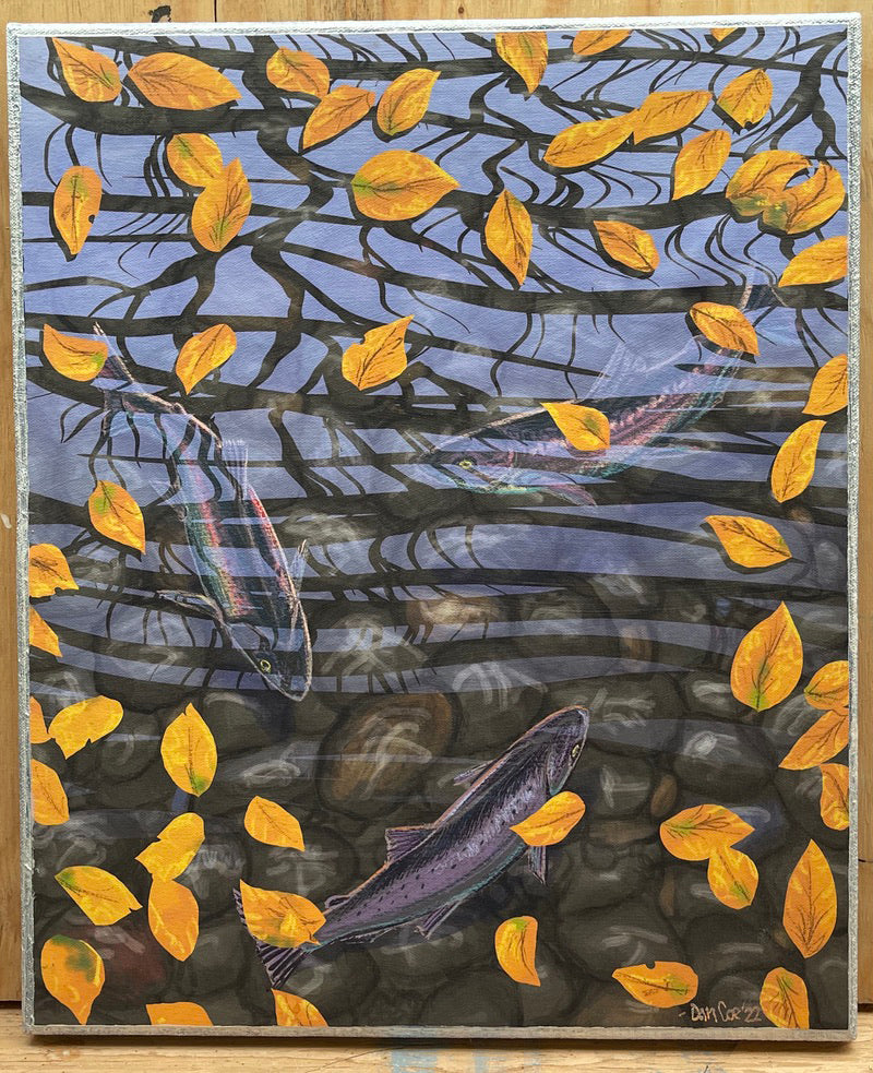 Trout with Birch Leaves