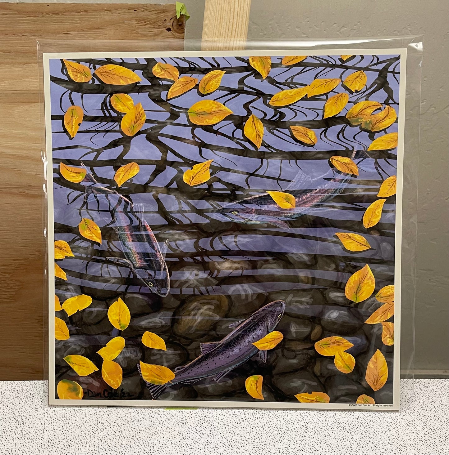 Trout with Birch Leaves