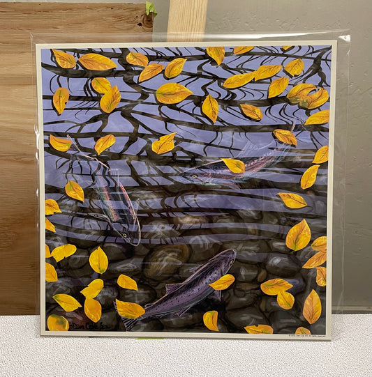 Trout with Birch Leaves